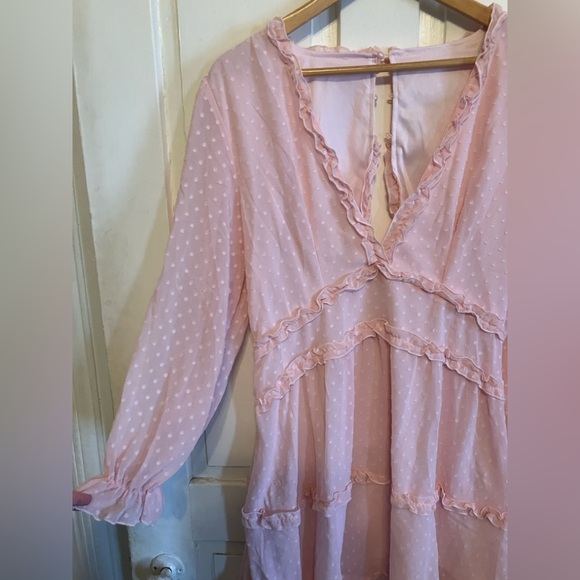 Pink Ruffle Mini Dress - Picture 2 of 7